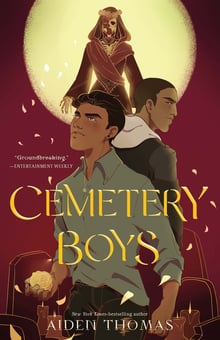 A 2D flat lay cover of Cemetery Boys by Aiden Thomas