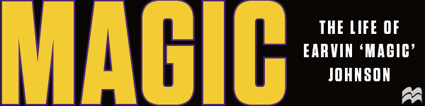 Ad for Magic Johnson biography as an audiobook