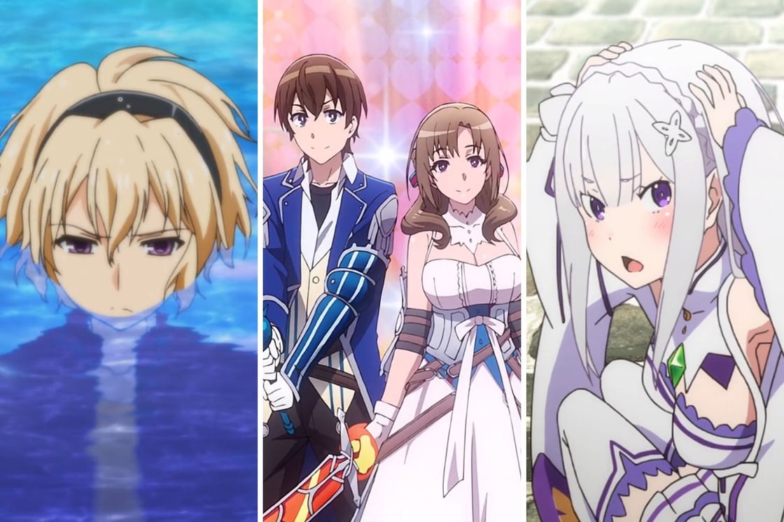 Images from three isekai anime series