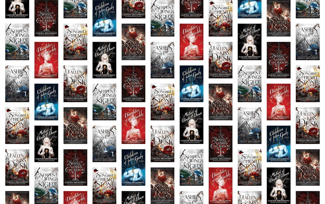 A collage of Carissa Broadbent book covers