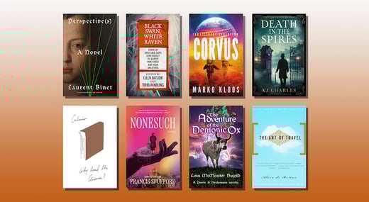 Mosaic of 8 titles for Jo Walton's October 2025 reading list