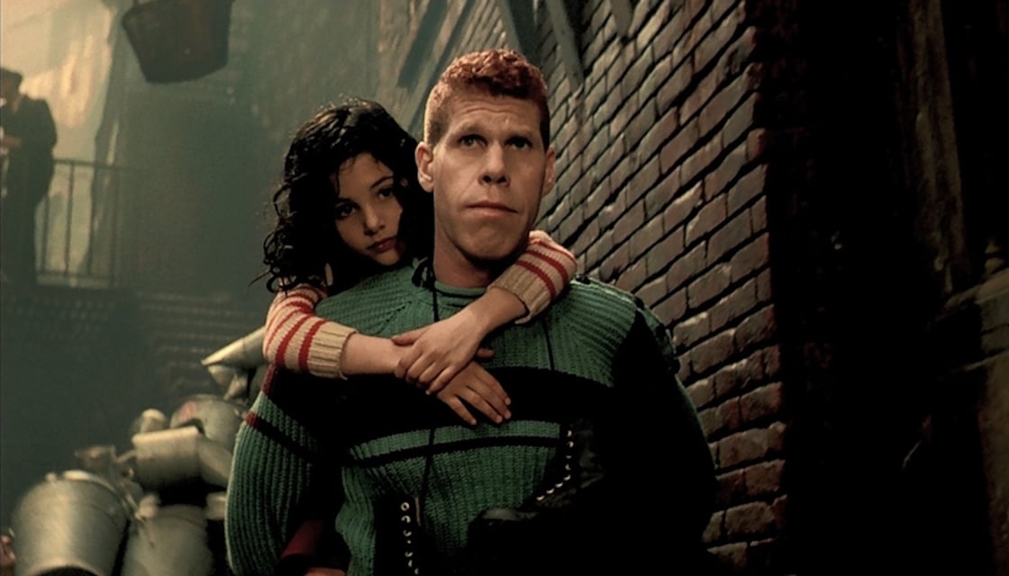 Ron Perlman as One and Judith Vittet as Miette in The City of Lost Children
