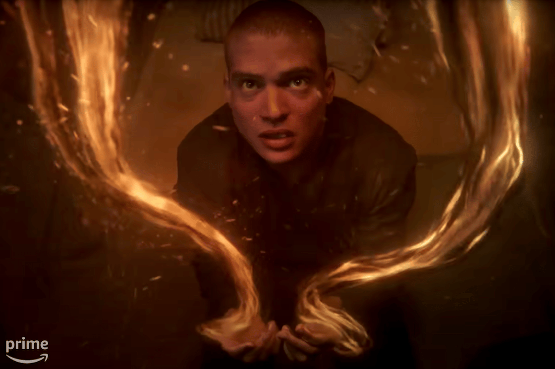 Rand al-Thor channels the One Power in two glowing orange streams