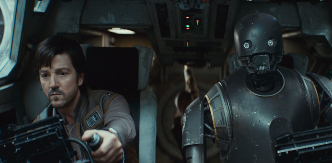 Cassian and K-2SO on their ship in Andor series finale