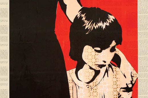 The cover for Bastard out of Carolina, showing a woman's arm around a small girl