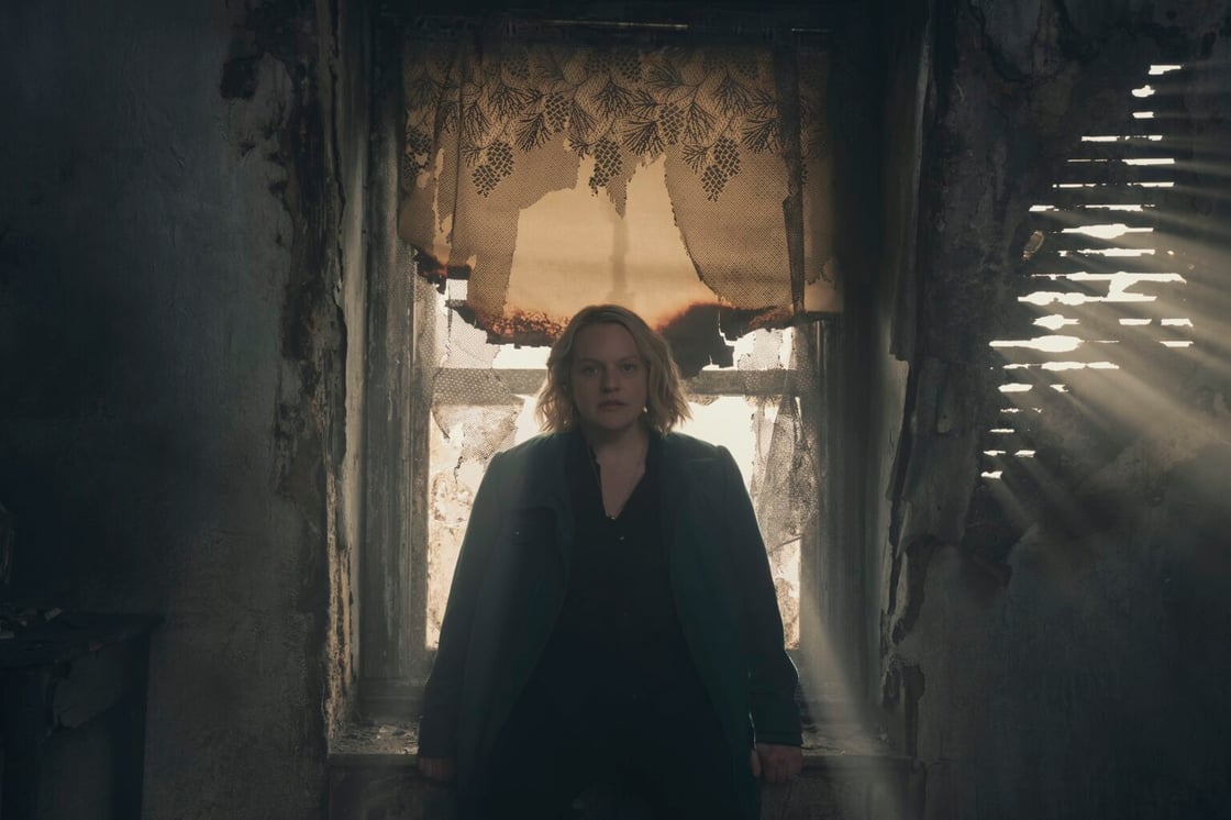 June haloed by window light in Handmaid's Tale series finale