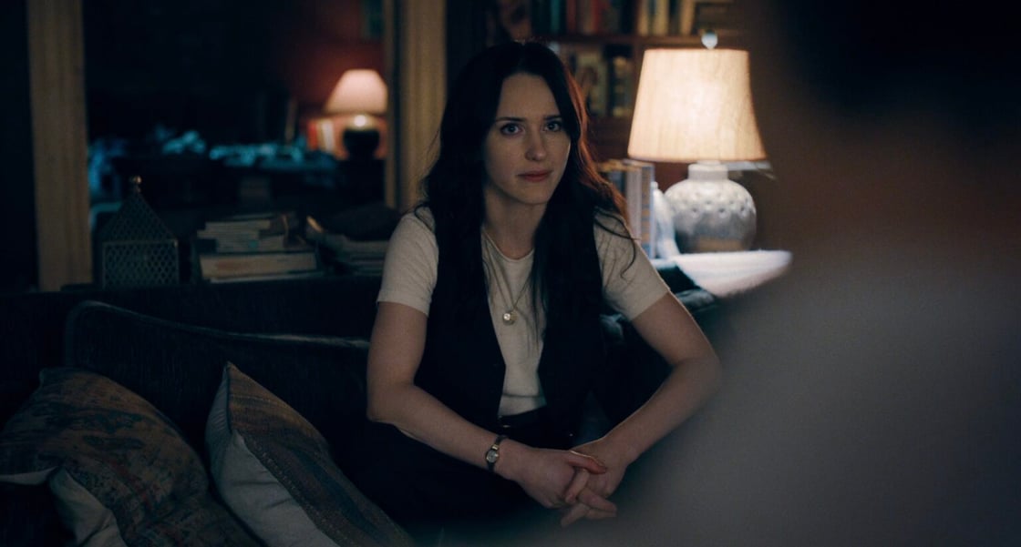 Lois Lane in Superman (2025) sitting on a couch