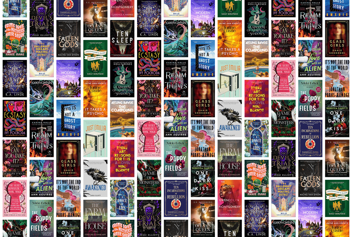 A collage of book covers, including Glass Girls, Ecstasy, and Awakened