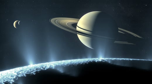 A digital image of Saturn
