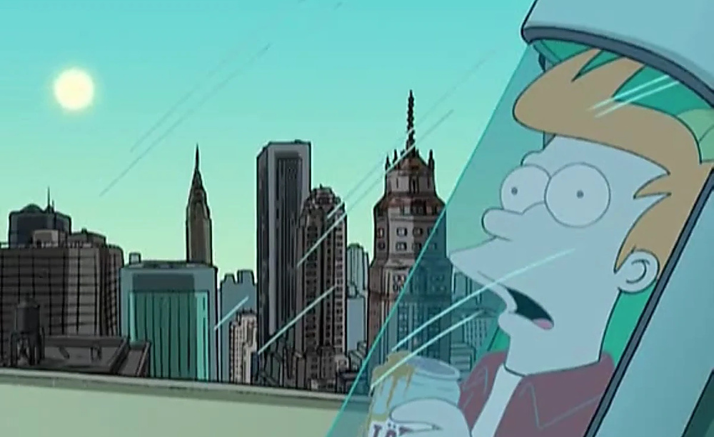Fry frozen in the TV show Futurama