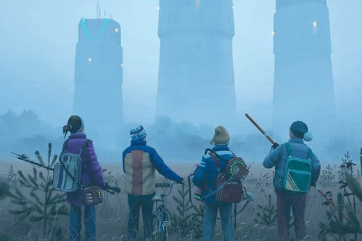 Detail from the cover of Tales from the Loop; art by Simon Stålenhag