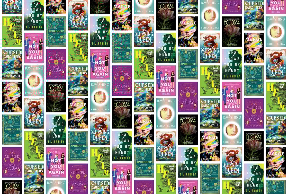 A collage of book covers, including Helm, The Merge, and The Burning Queen