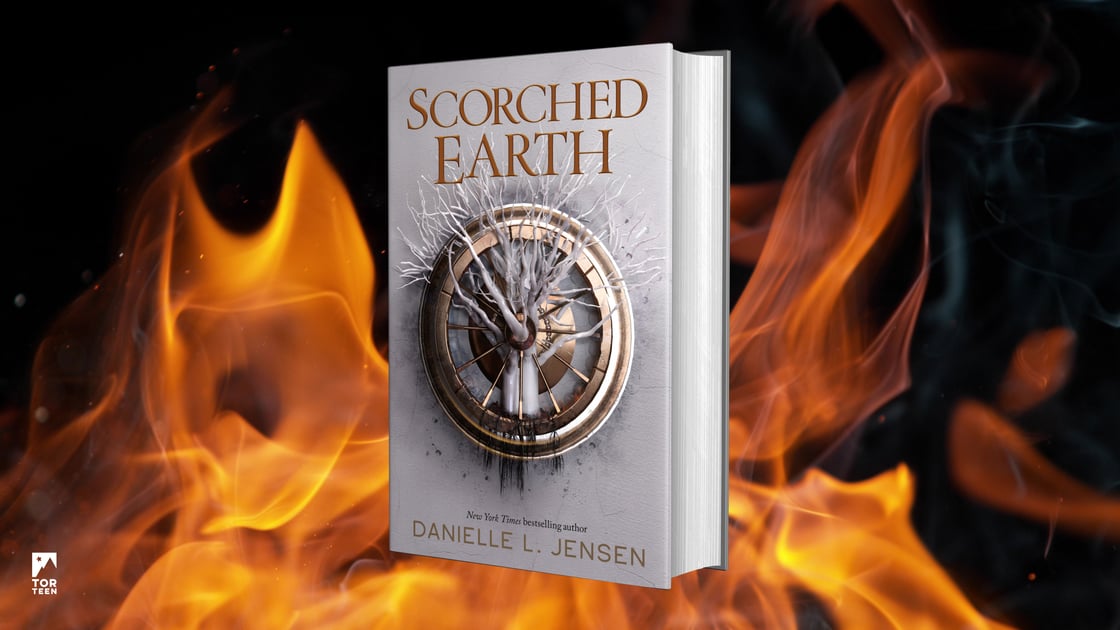 A 3D book shot of Scorched Earth by Danielle L. Jensen