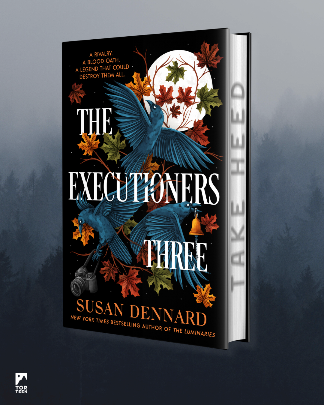 A 3D book shot of the hardcover deluxe edition of The Executioners Three by Susan Dennard.